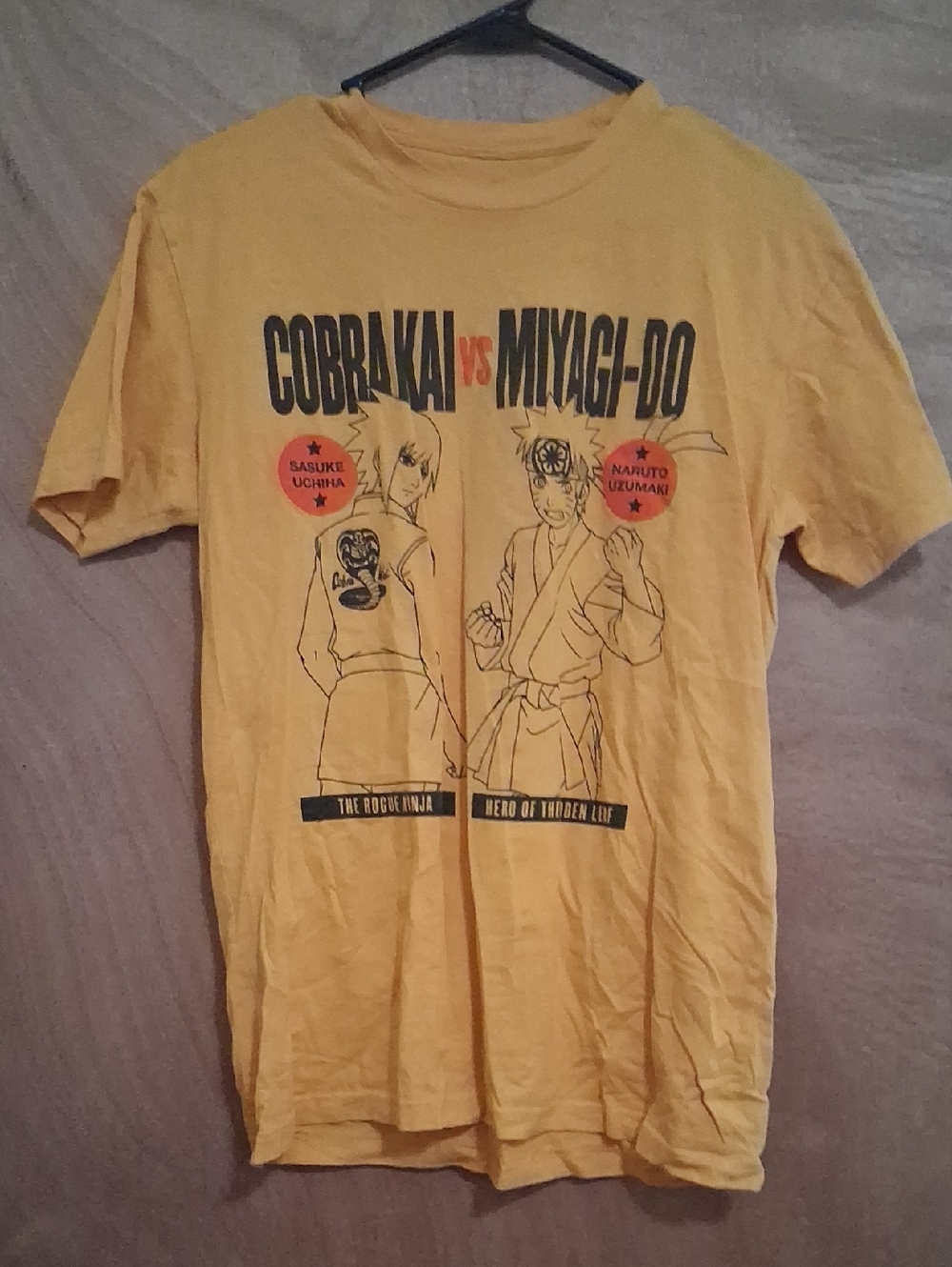 Cobra Kai vs Miyagi-Do Yellow Graphic Short-Sleeve Tee
